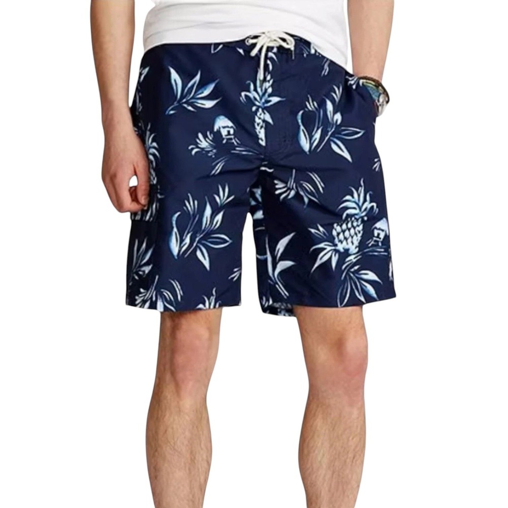 Polo Ralph Lauren Kailua Swim Trunks Mens XXL Black Pineapple Lined Shorts NEW